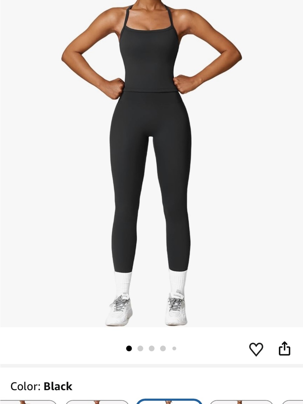 From a Amazon company abociw padded sports bra tank top and black legging’s